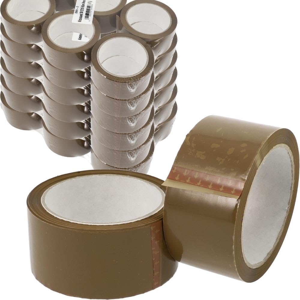 GarPet Klebeband Packband Paketband Paketklebeband Verpackungsklebeband Transparent Braun 6-36 Rollen 66 M Naturkautschuk (36, Braun)