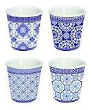 JD Diffusion 176 Azul Set mit 4 Tassen Keramik Mehrfarbig 22,2 x 21,8 x 11,8 cm