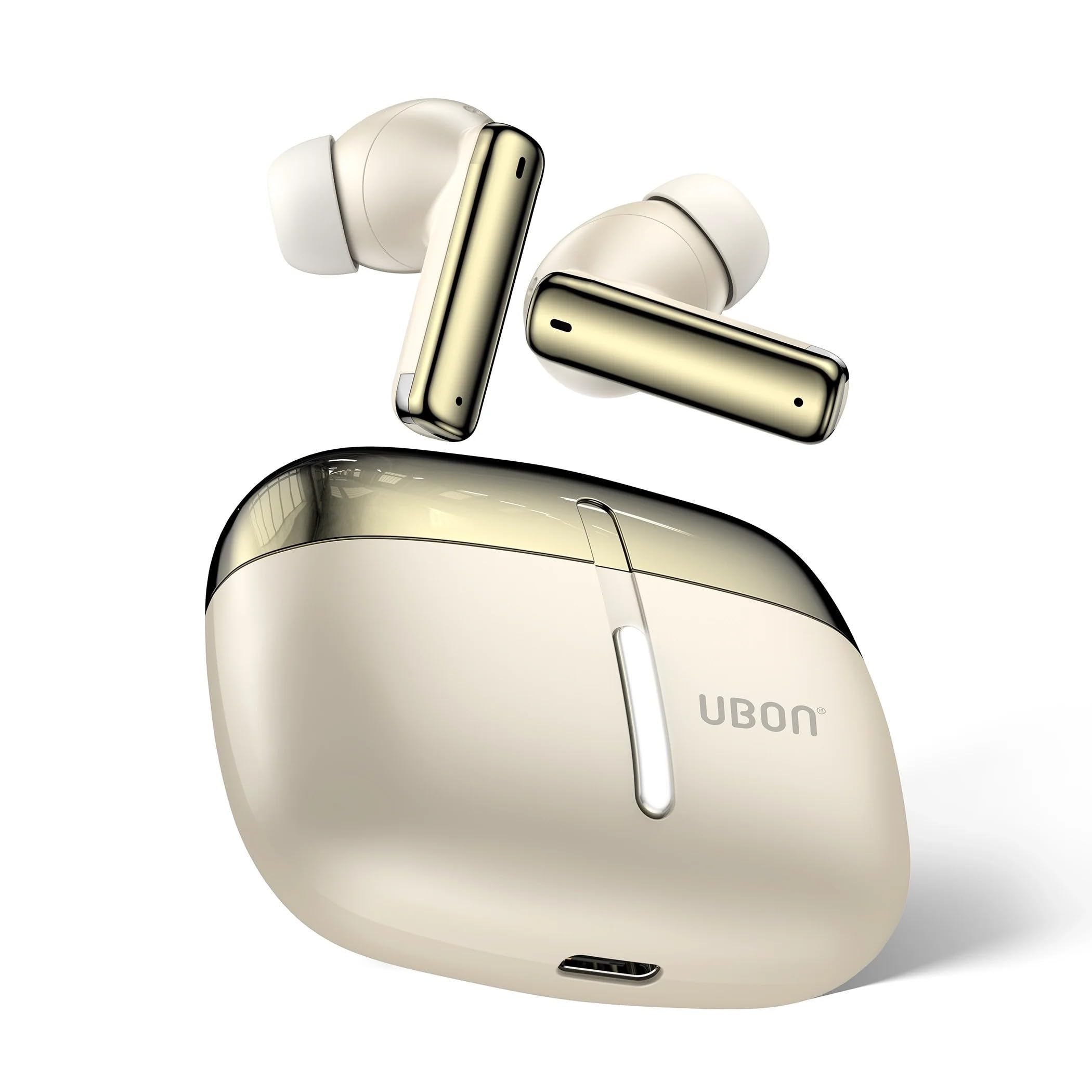 UBON J31 True Wireless Earbuds with ENC Mic, Up to 40H Playtime, Bluetooth v5.3, Touch Control, Type-C Fast Charging & Voice Assistant Support (Beige)-image-49