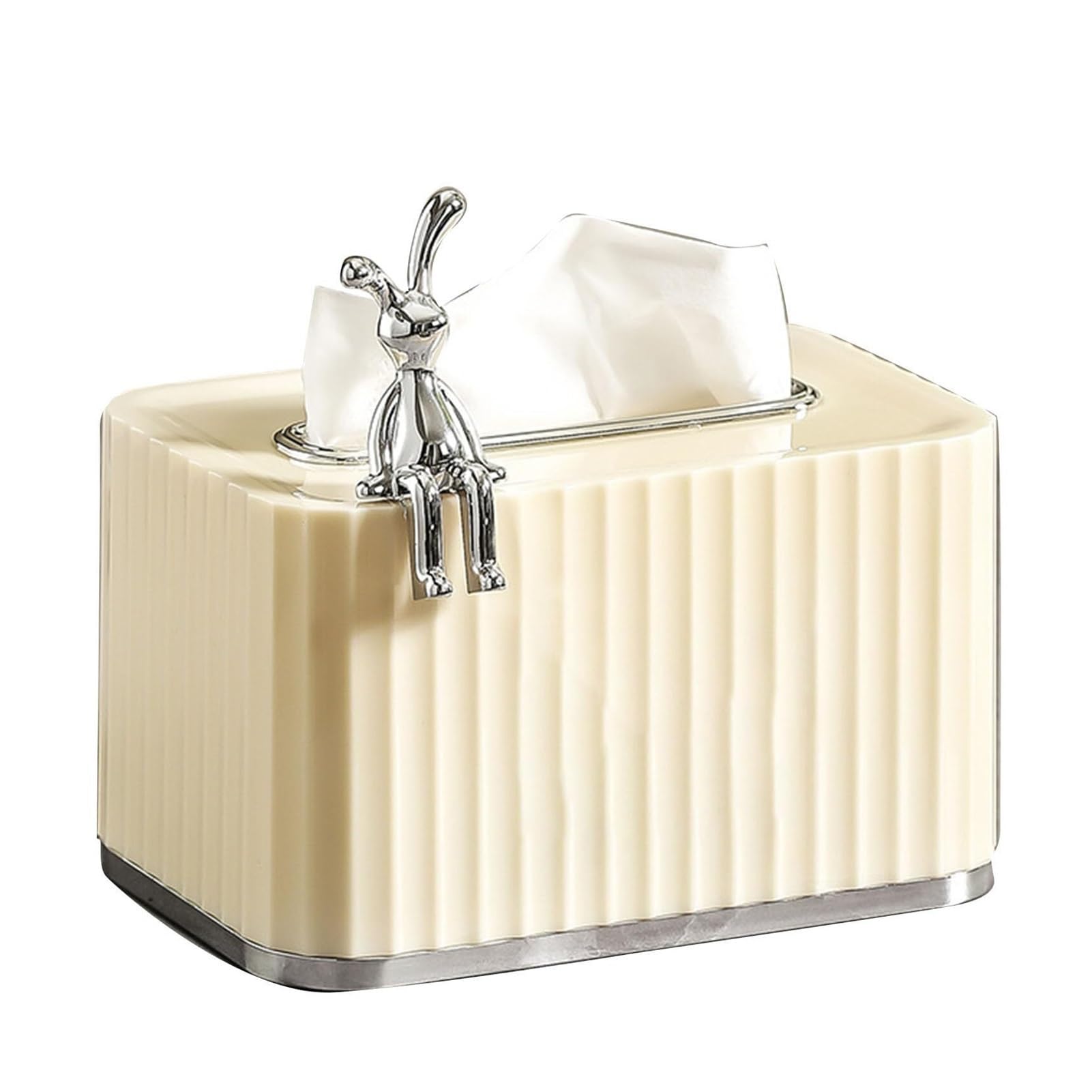 Support boîte à mouchoirs beige pour décoration amusante de salle de bain moderne