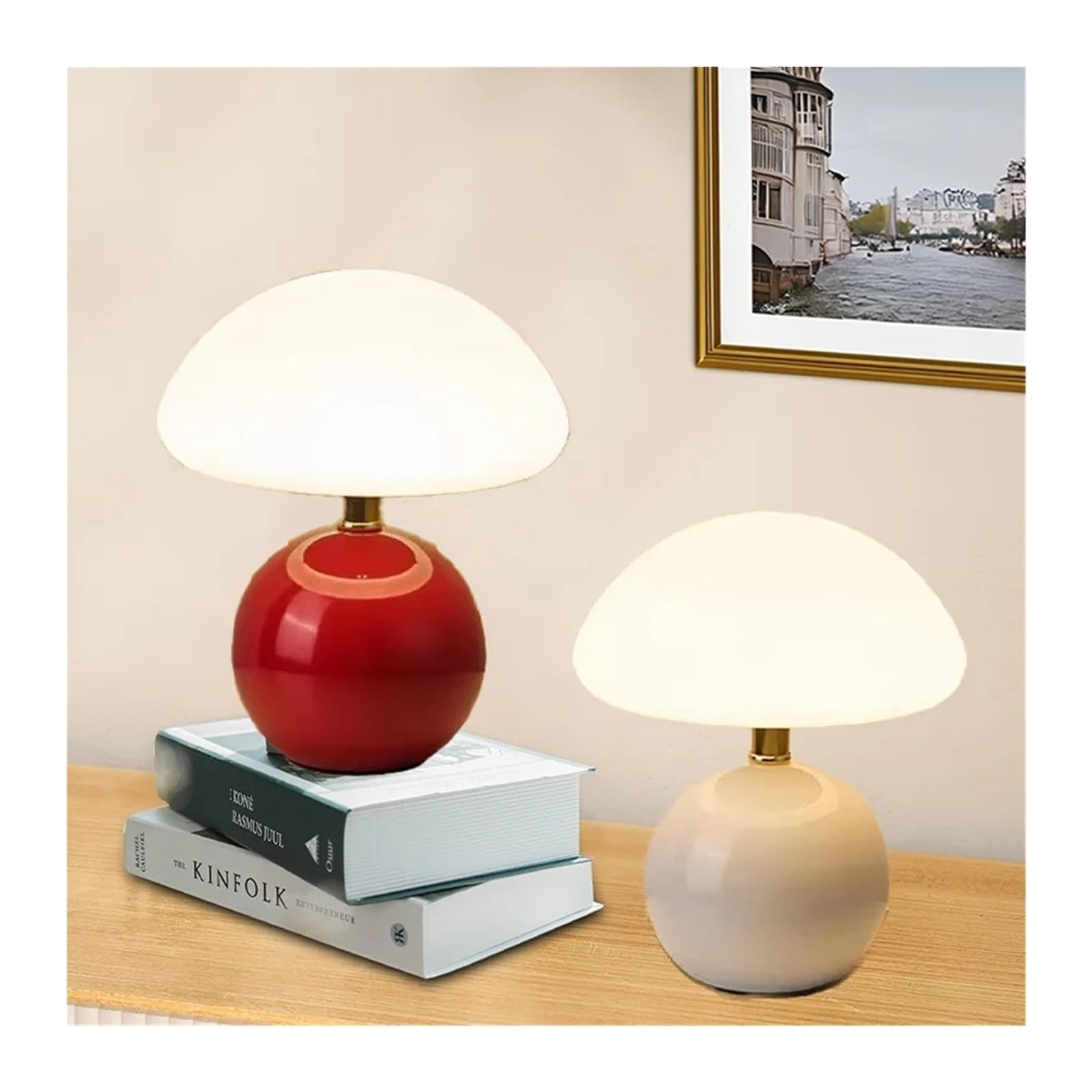 Lampa stołowa grzybkowa 5 kolorów Różowy Żółty Czerwony Biały Zielony Lampka nocna Lampka nocna (różowa)