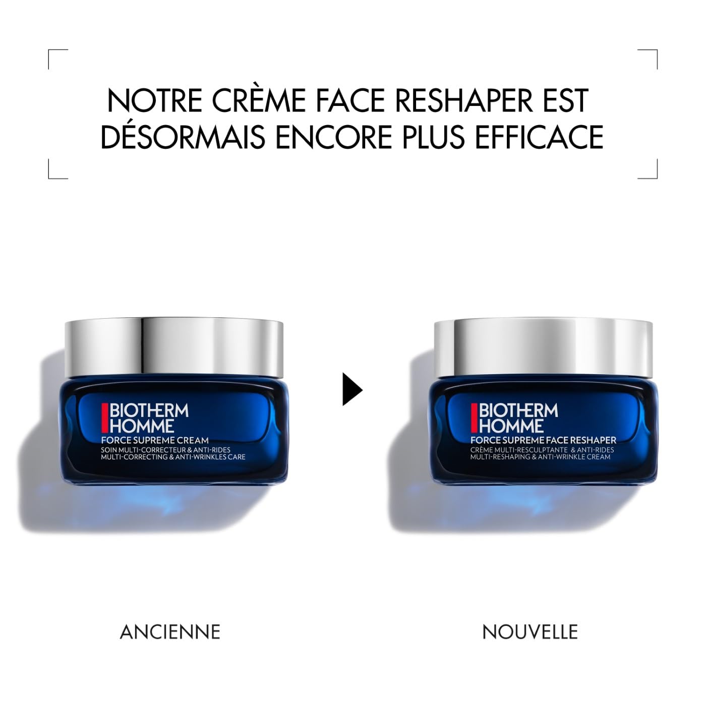 Biotherm Homme, Force Supreme Face Reshaper, Crème Visage Anti-Âge pour Homme, Sculptante & Anti-Rides, Enrichie en Biotech Plankton, Pour Tous Types de Peau, 50 ml