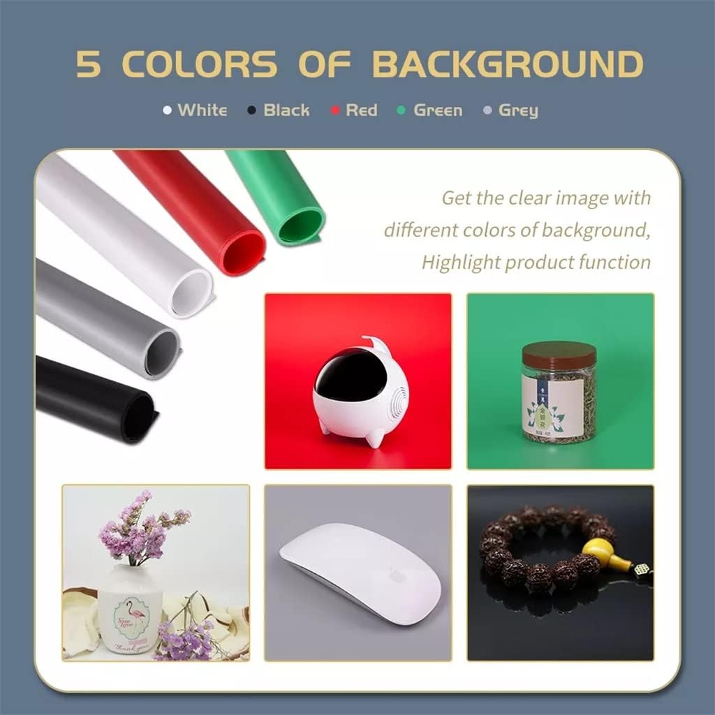 Photo Light Studio Soft Boxes Portable Foldable Dimmable Photography Table Shooting Tents Kit with 3Pcs Background Board(65x65cm)