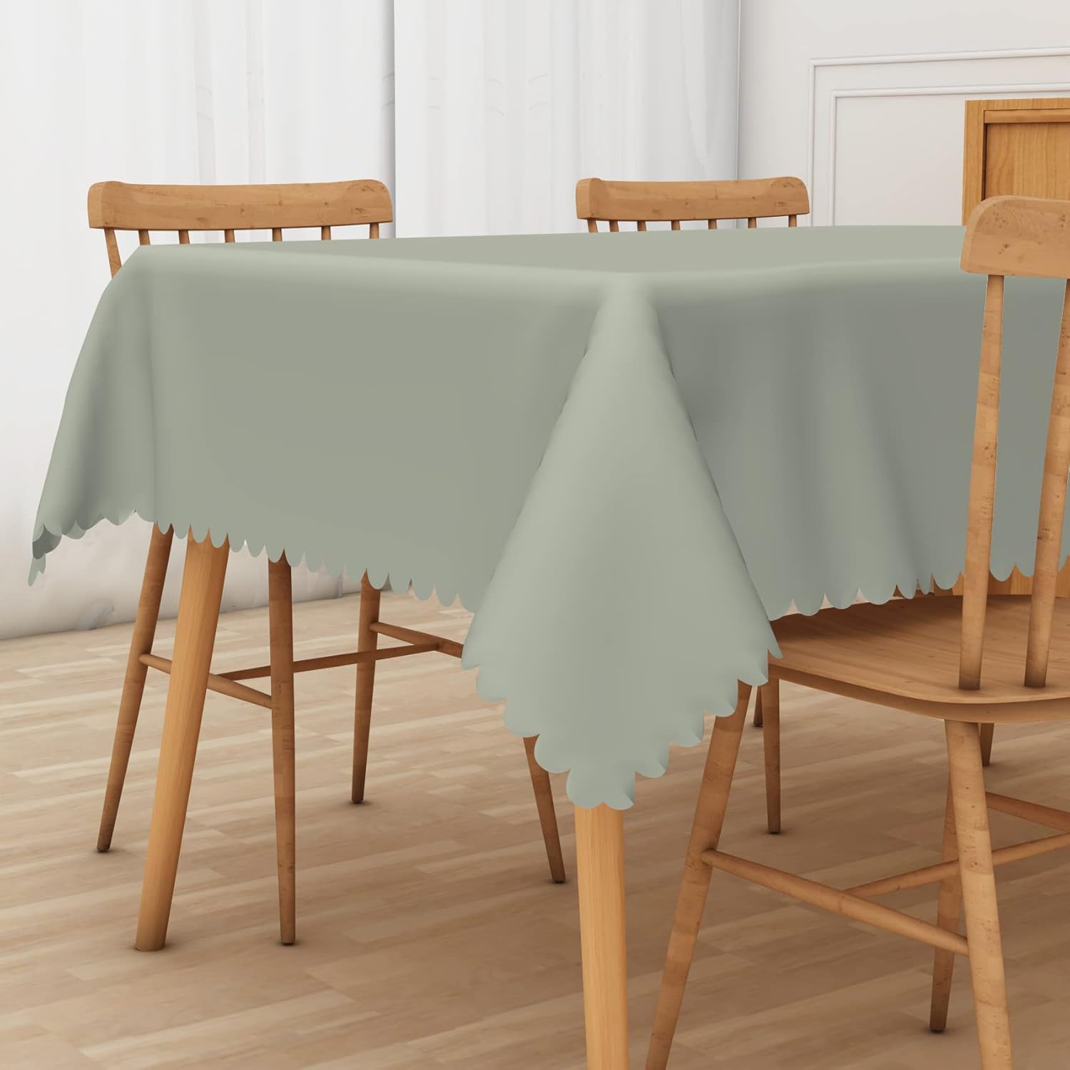 Sage Green Table Cloth, 70x180 Inch Rectangle Polyester Fabric Tablecloth Thick,Wrinkle Resistant Washable Reusable Table Cover for Dining Picnic Outdoor Camping Anniversary Party Decoration