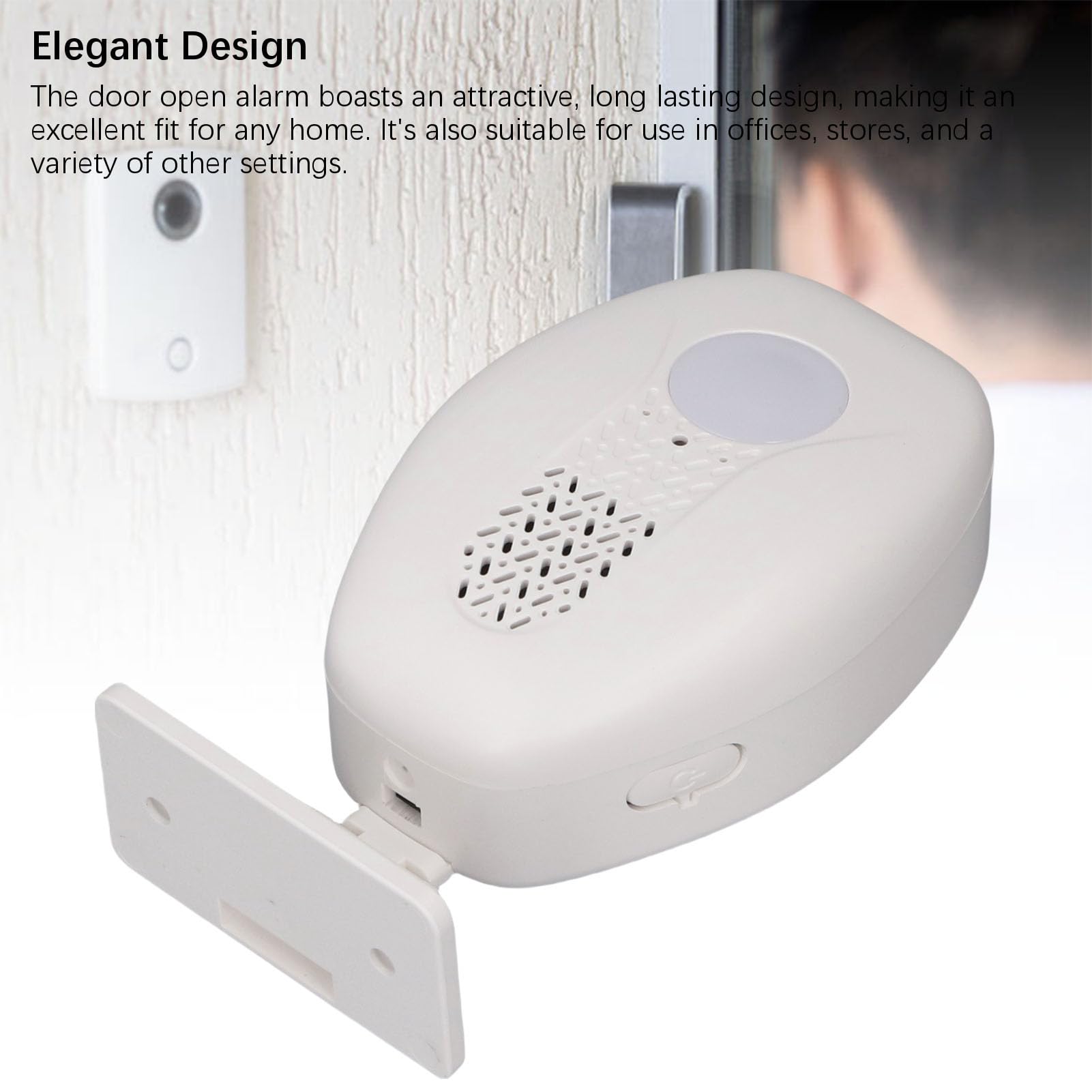Allarme sensore porta wireless Induzione magnetica a lungo raggio 98,4FT 80dB Avviso forte per la sicurezza del negozio domestico ABS 92x63x34mm