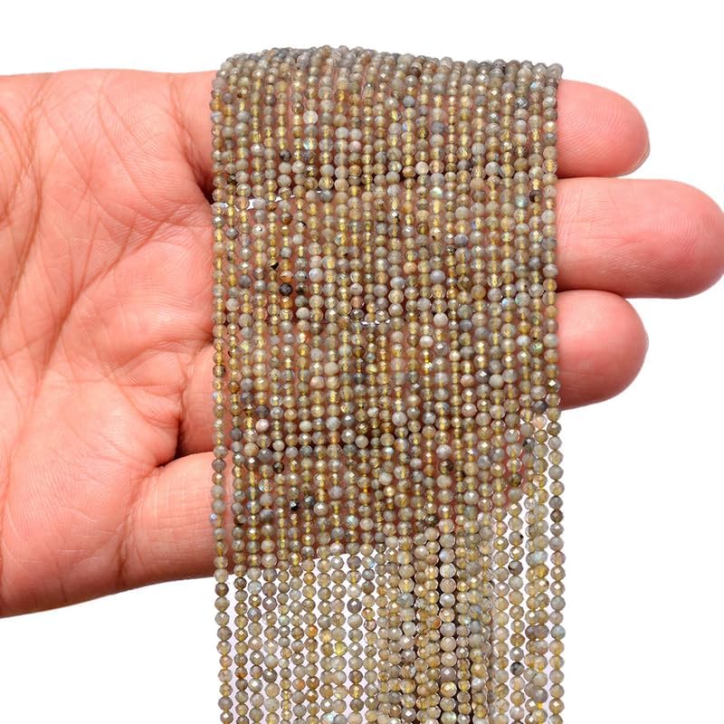 Labradorite jaune perles rondes facettées 3mm pour création de bijoux DIY - 5