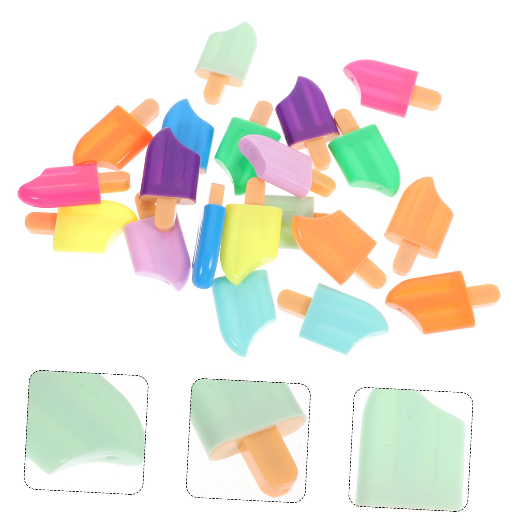 20 pezzi Penne Colorate Evidenziatori Ice Pop Design Creativo Mini Marker con Punta Cuneo Inchiostro Liscio Senza Perdite Protezione Antimacchia per Studio e Ufficio