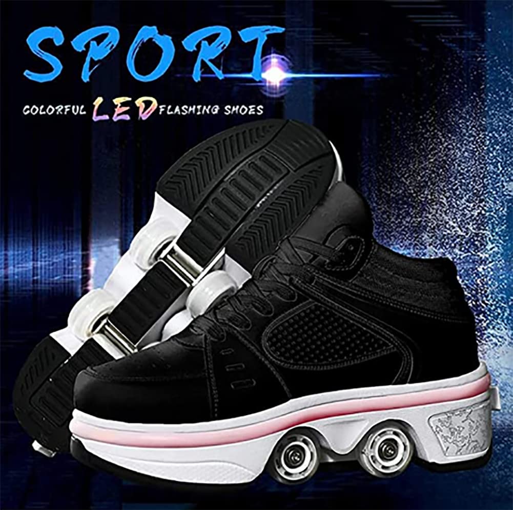 Scarpe con rotelle, Pattini a rotelle per Bambini, Pattini LED Luce per Ragazzi e Ragazze, Scarpe con Automatiche Rotelle Retrattile, Outdoor Multisport Scarpe da Skateboard