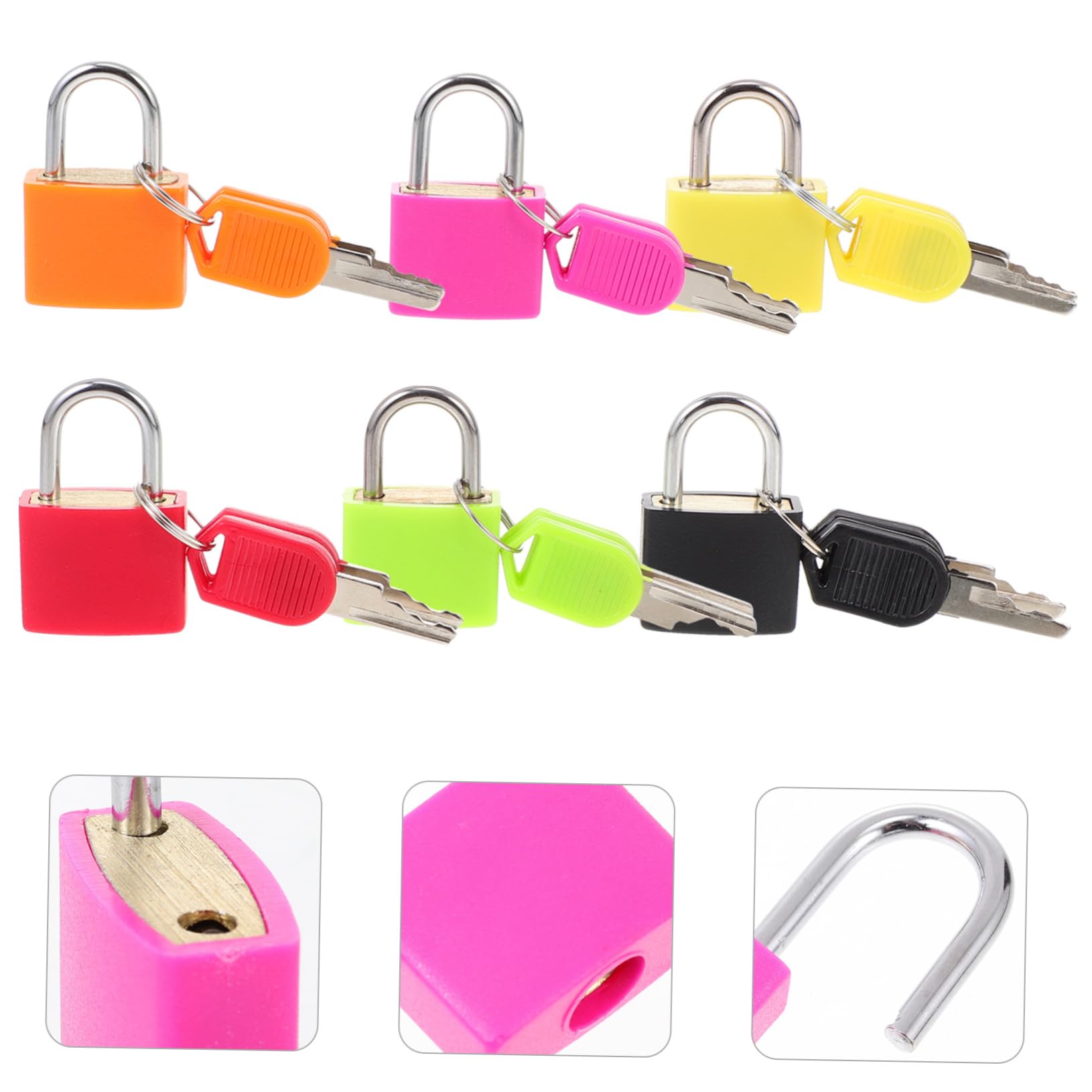 Mipcase 3 Set Lucchetti Con Chiave Colorati Per Diario E Valigie Lucchetto Sicurezza Multifunzionale Resistenti Alla Per Armadietti E Scatole E Leggeri 6 Pezzi*3
