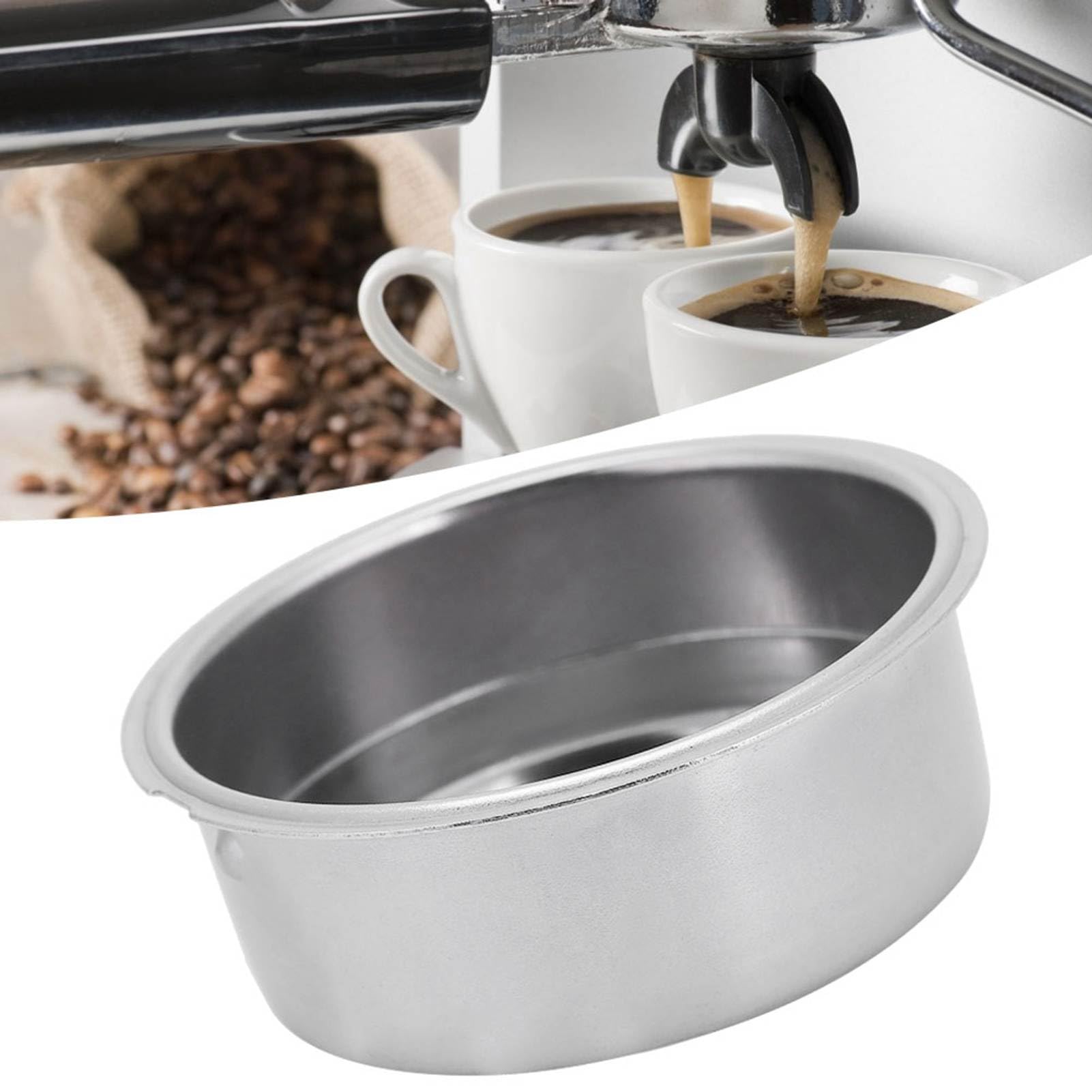 Kodily Stainless Steel Coffee Filter 51mm Double Cup Pressurized Filter Basket Espresso Filter Basket Coffee Machine Replacement Accessories