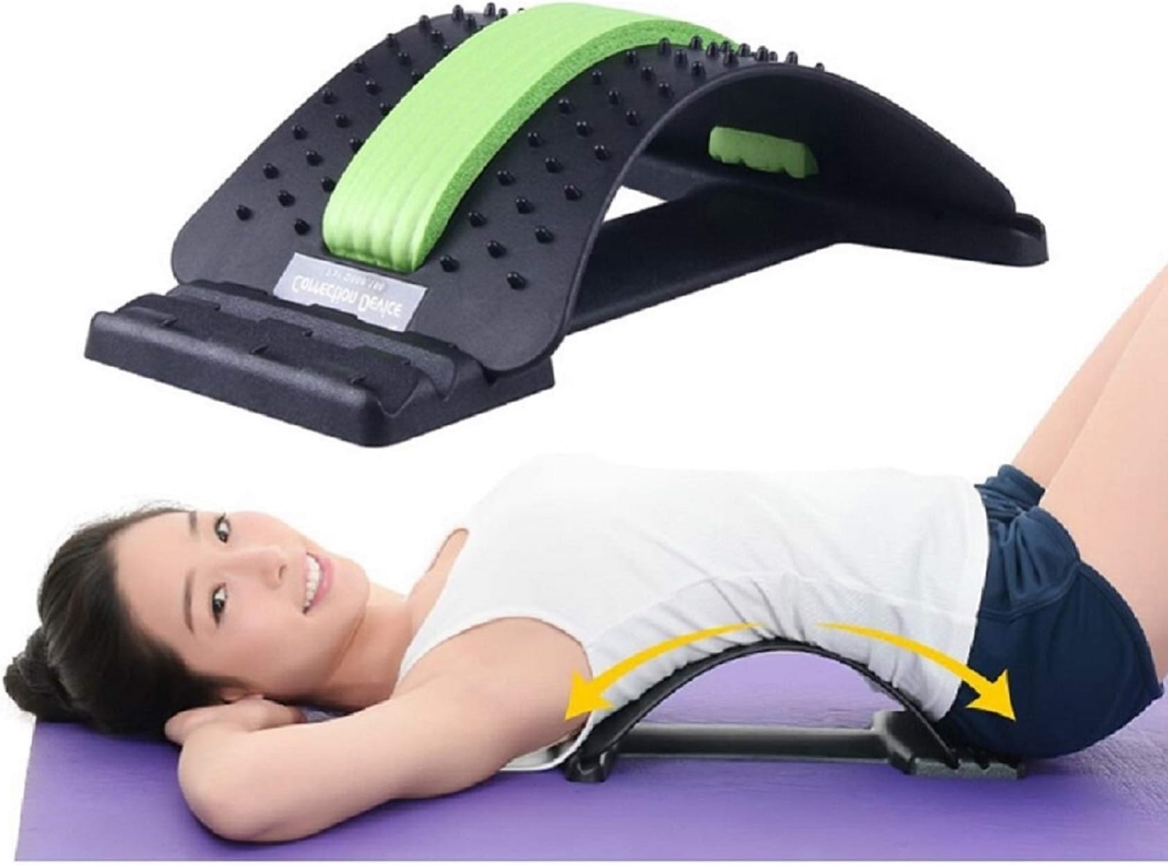 Healthy Care Back Stretcher - Posture Corrector ,Lower and Upper Back Pain Relief, Lumbar Stretching Device - Spinal Traction Device for Back Pain Relief, Massage, Spine Decompression and Alignment