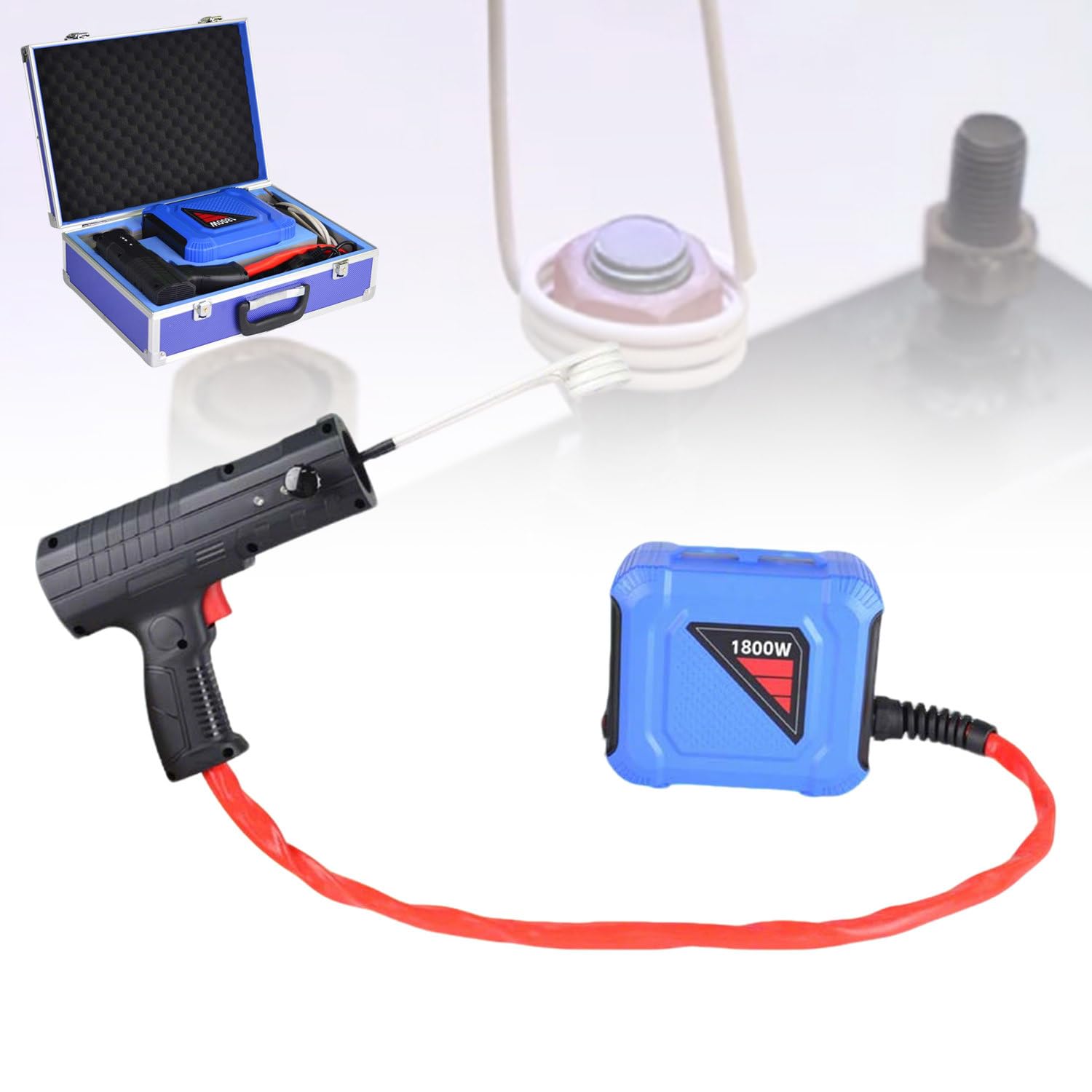 Chauffage à induction magnétique pour boulons avec ses 4 bobines