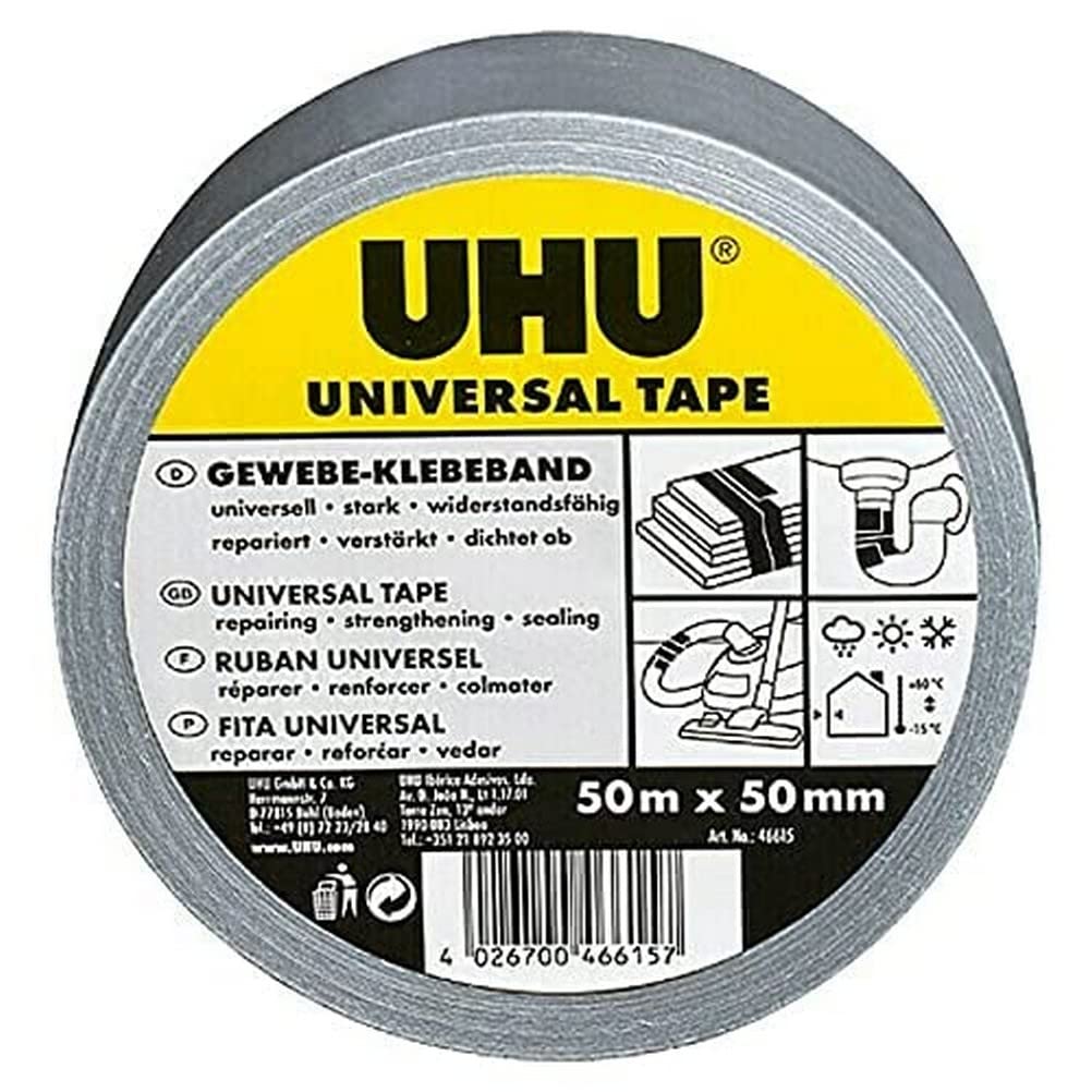 UHU Gewebeband 50 m x 48 mm, Silber
