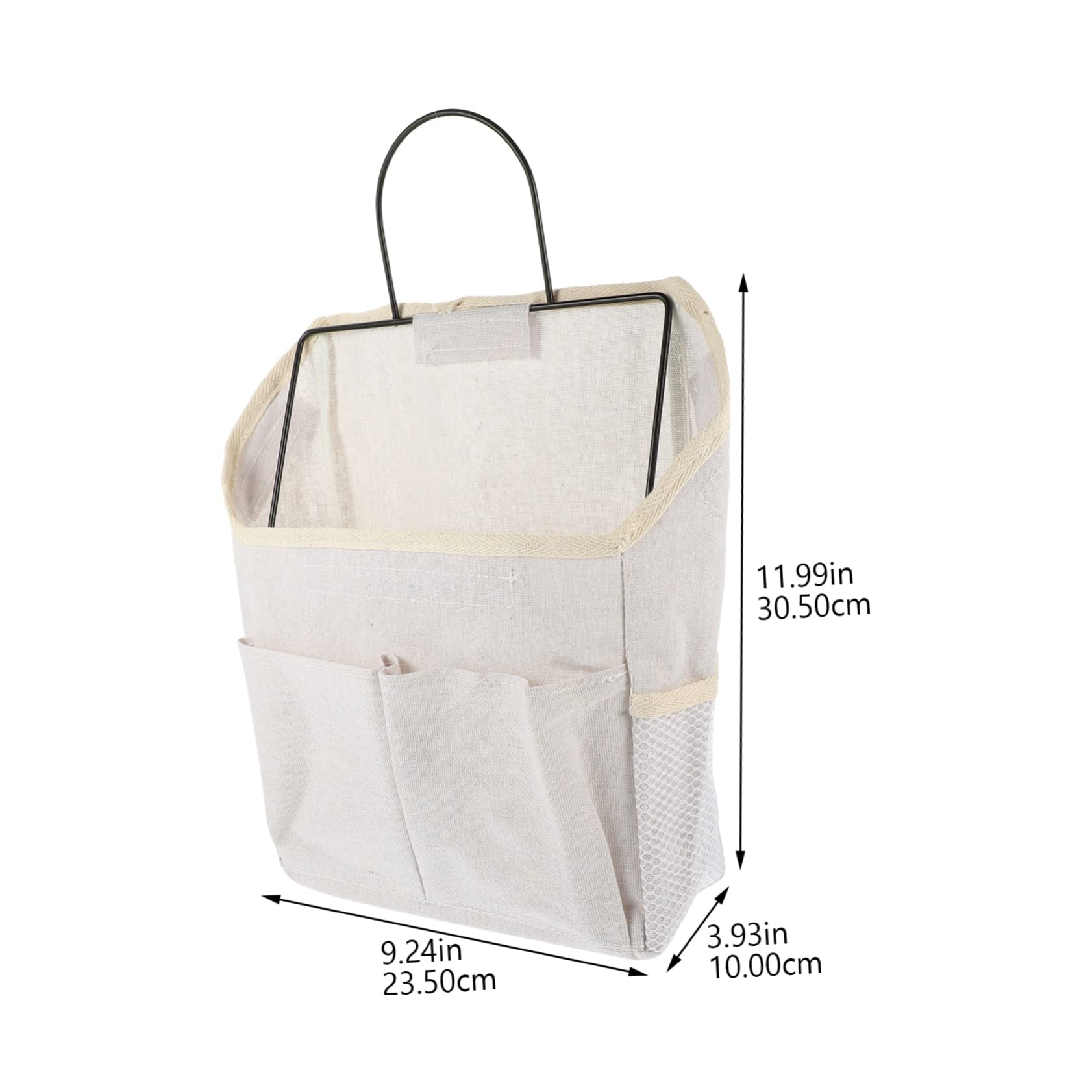 Levemolo Hängeaufbewahrungstaschen für Kleiderschrank aus Canvas und Eisen mit Seitentaschen 2 Stück für Ordnung im Wohnheim und Schlafzimmer