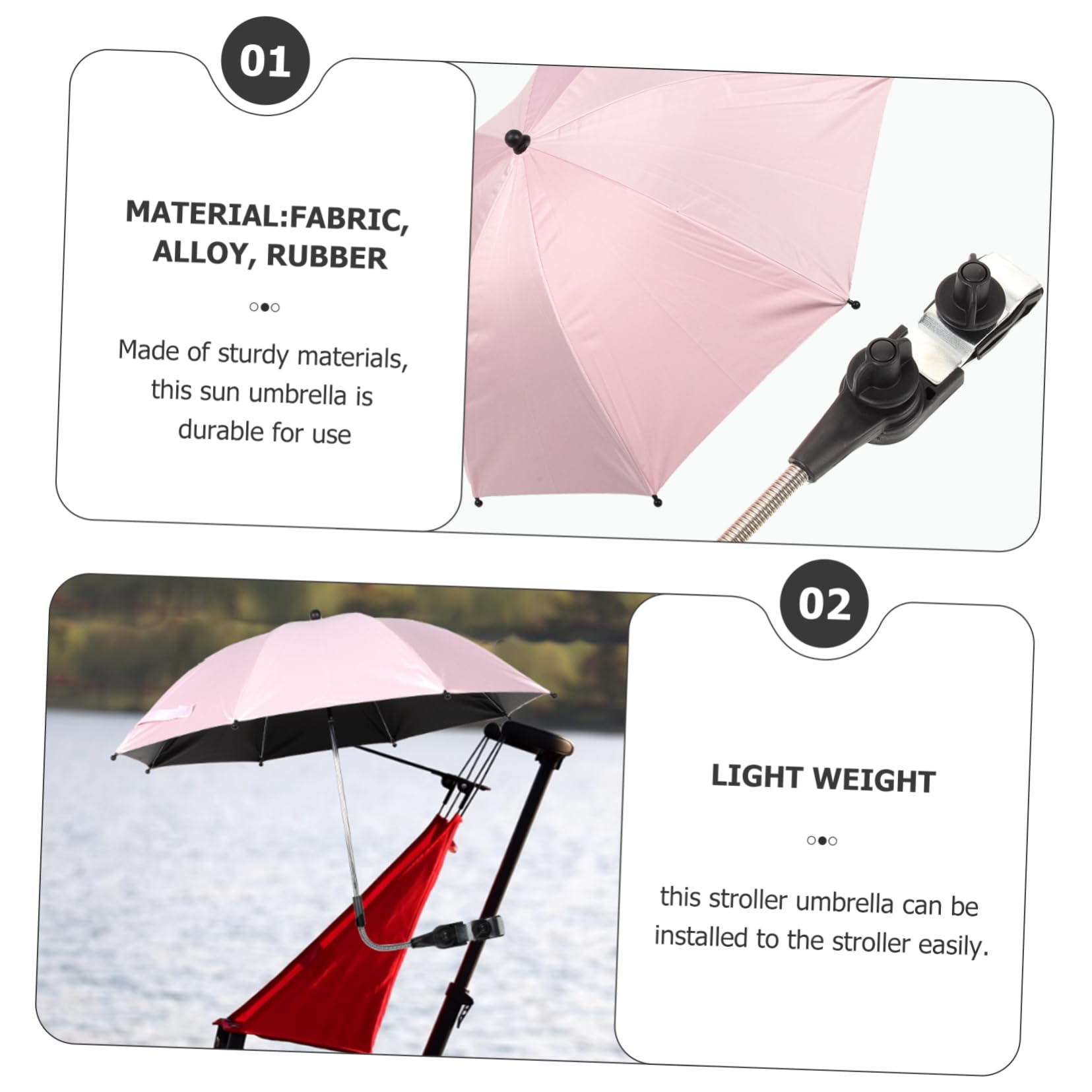 ORFOFE Stroller Umbrella Uv Protection Pushchair Parasol Sun Shade for Outdoor Use
