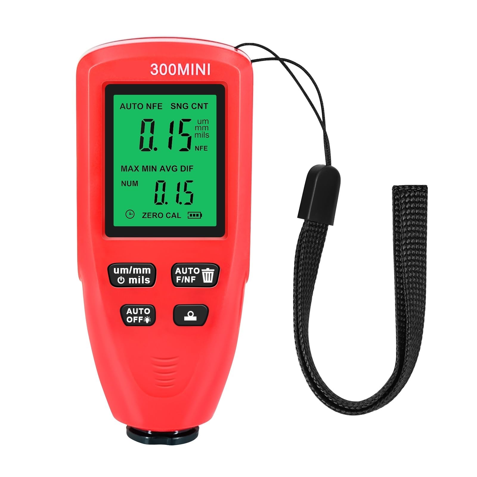 LNHHG Paint Thickness Gauge, 0-2000UM Coating Thickness Gauge Mini High Sensitive Probe Paint Film Automatically Tester(Rosso)