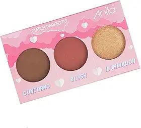 Paleta Trio - Contorno + Blush + Iluminador, Match Perfeito - 973, Anita