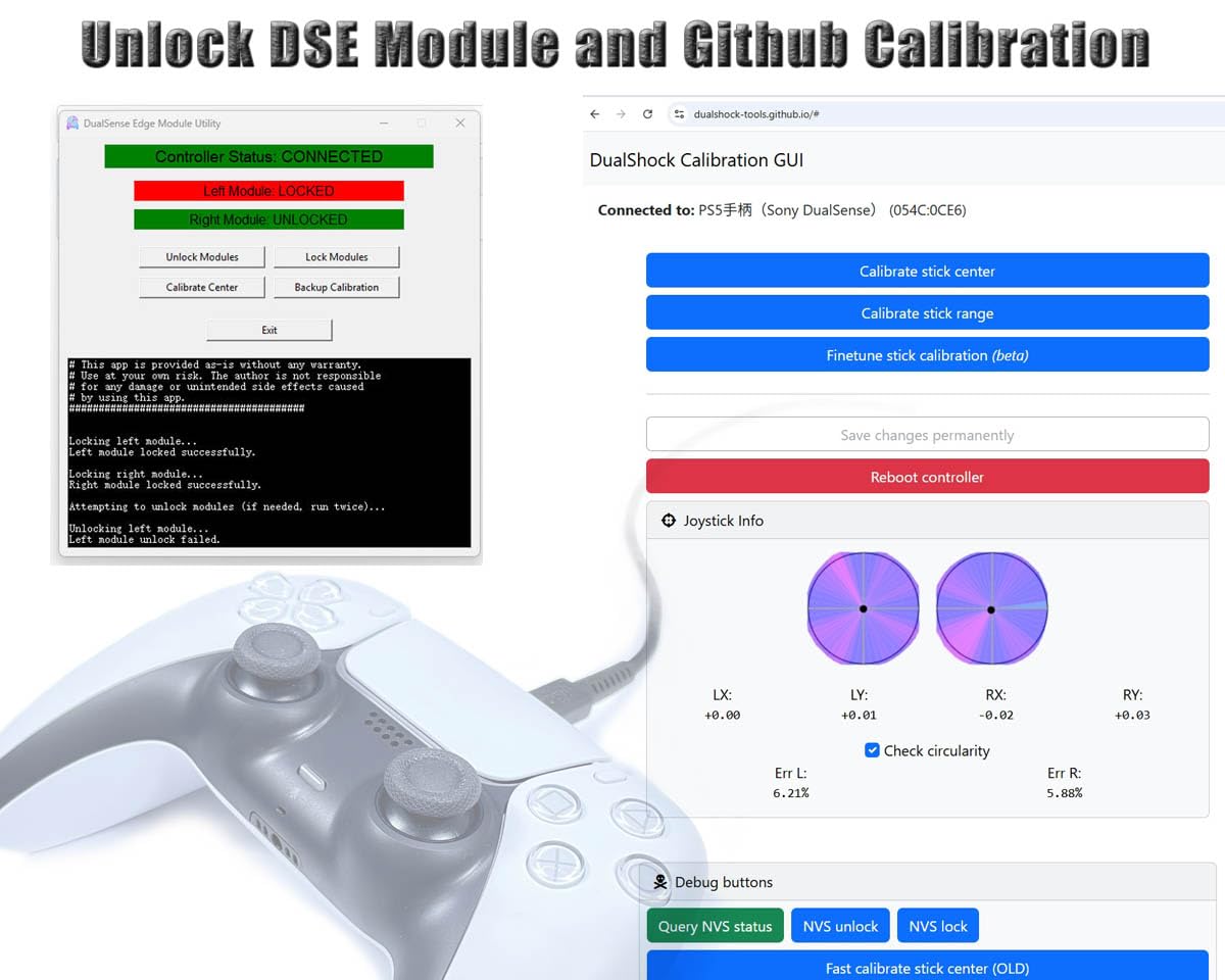 ElecGear 4x TMR Joystick et Plaque de Dessoudage de Remplacement pour PS5, DSE, Steam Deck et Autres Manettes, Outil de Réparation de Joystick à effet Hall TMR et Fil de Soudure – (TMR-DS5)