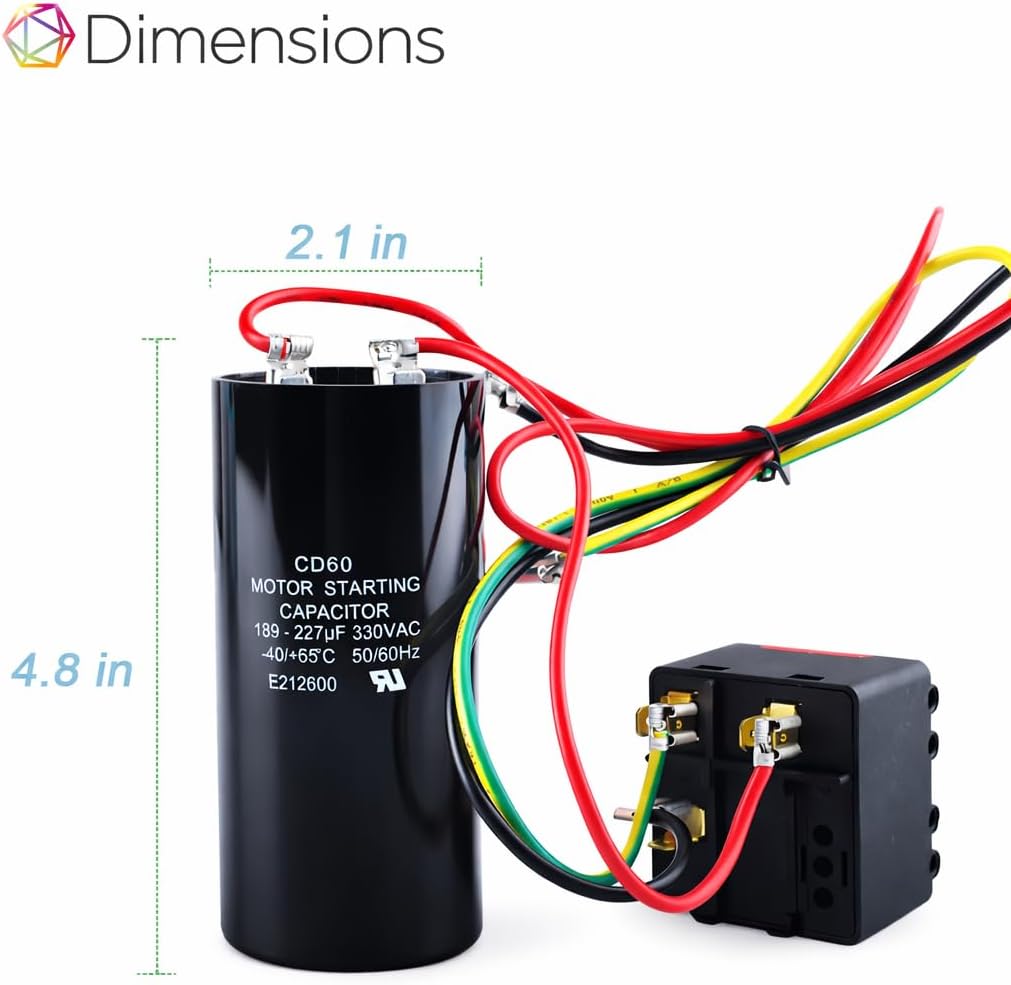 CSR-U2 Hard Start kit for 3.5 to 5 Ton Units, HVAC Hard Start Kit for Air Conditioner, AC Hard Start Capacitor Kit