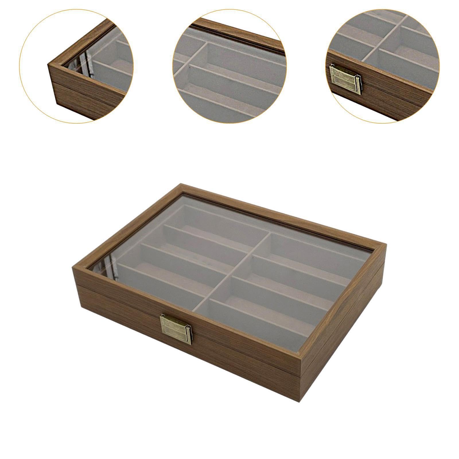 Elegante Brillenbox aus Holz, große praktische Aufbewahrungsbox für Zuhause und Büro. Diese Aufbewahrungsbox wurde speziell zur Aufbewahrung und Organisation von