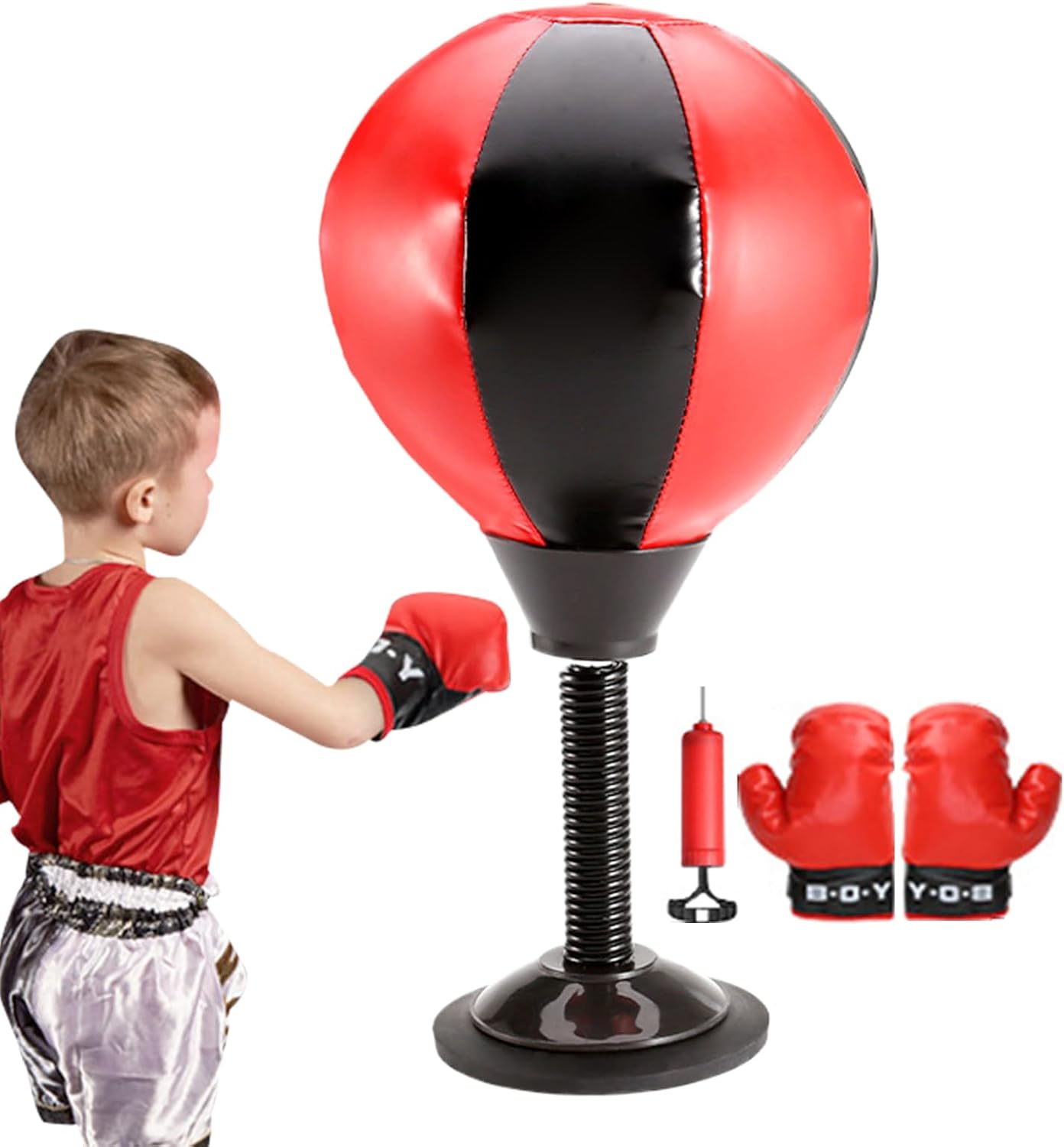 Desktop Punching Bag, Suction Cup Inflatable Speed Ball, Stress Relief Punching Bag for Kids, Teens, Adults, Office Employees, Students, Gamers, Home, Programmers, Writers, Study, Apartment Fun