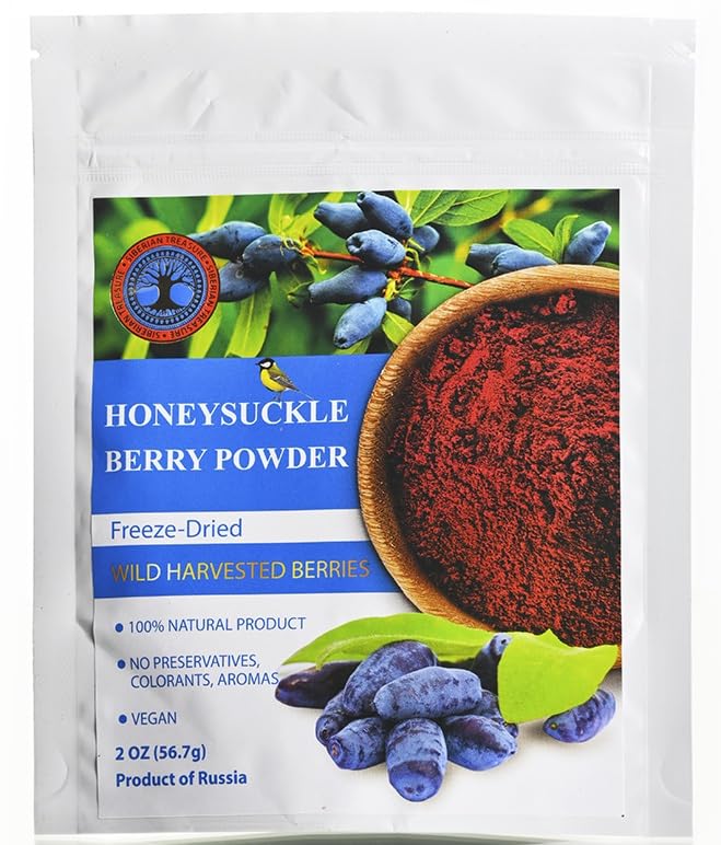 Polvo liofilizado de madreselva cosechada silvestre, 2 onzas, polvo de madreselva natural, sin azúcar añadida, sin OMG