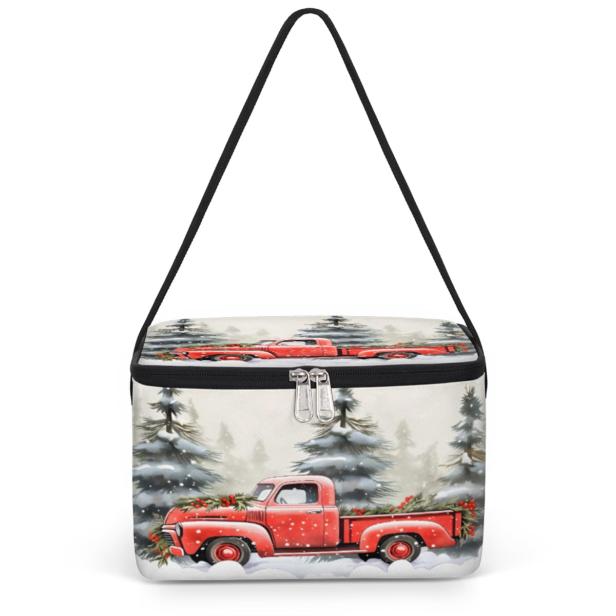 GzLeyigou Christmas Car Lunch Bags for Women Men 9 Cans, Hot & Cold Food Delivery Bag Insulated Grocery Bag Insulated Lunch Box Cooler Bag for Office Work Picnic Beach