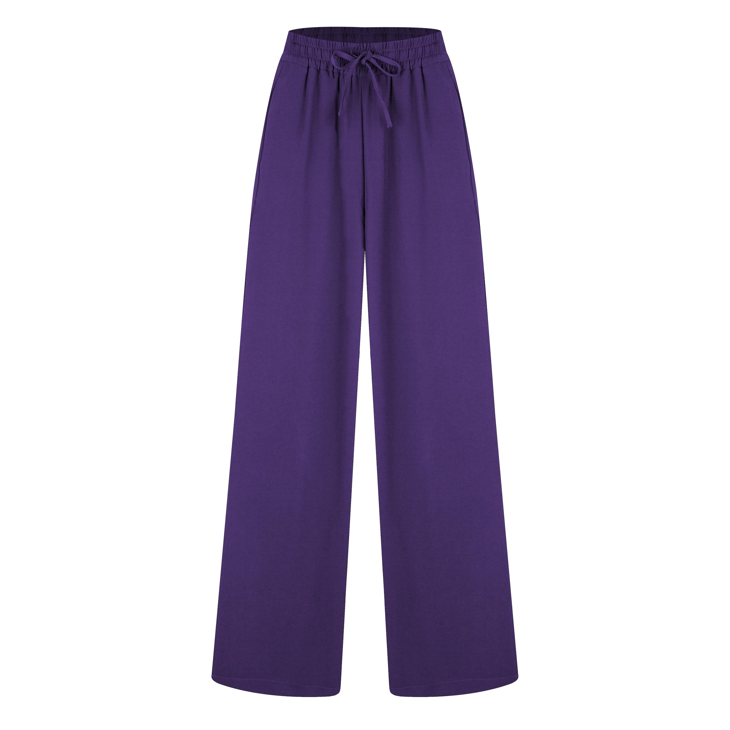 Tronjori Womens Casual Lounge Pants Wide Leg Palazzo Trousers High Waist with Drawstring