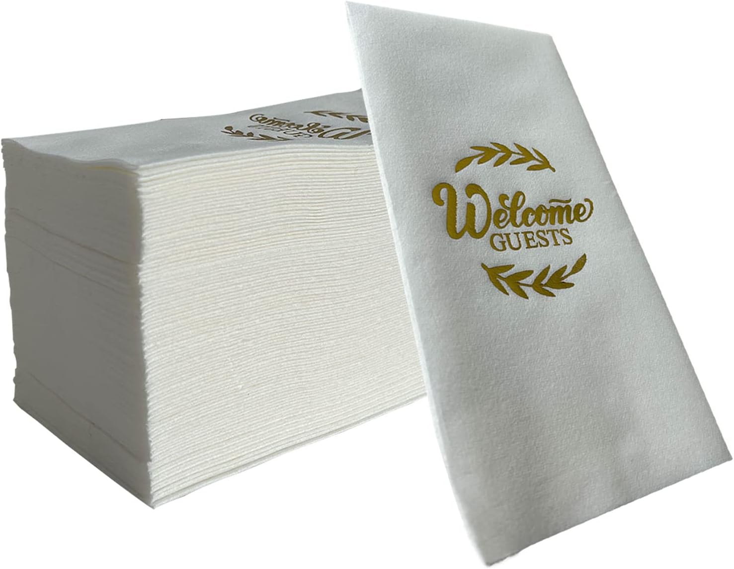 JEBBLAS Gold Decorative Cloth Like Napkins Gold Foil