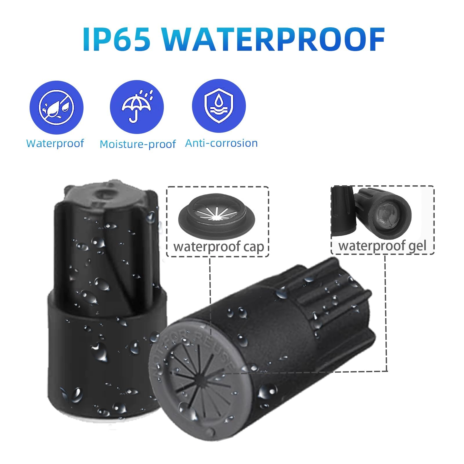 Gibbab Waterproof Outdoor Wire Electrical Connectors,Sealant Twist Nuts Caps Cable Terminal Connector Gel for Landscape Light Building Application - Image 3