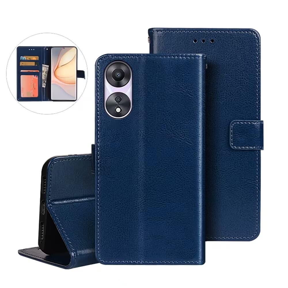 Grandoin Cover per Oppo A78 5G con Cordino, Custodia a Portafoglio in Pelle per Oppo A78 5G con Collana Laccio Tracolla, Slot Schede Supporto Stand