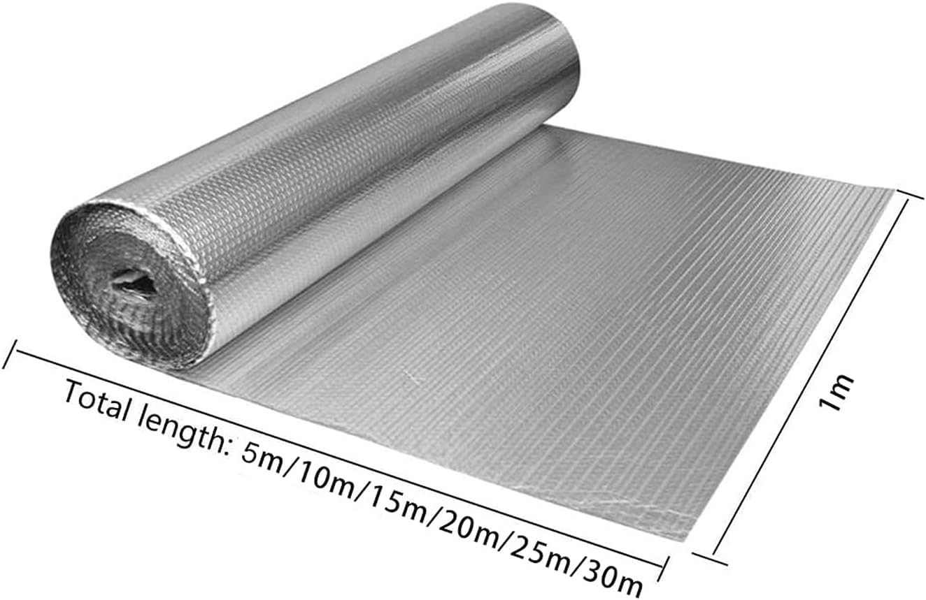 Aislamiento Térmico Bubble Foil Insulation Film Insulating Bubble Foil Insulation Insulation Double Aluminium Bubble Foil Insulation for Attics Lofts Floors Sheds(Size:1x25m) ( Size : 1x10m )
