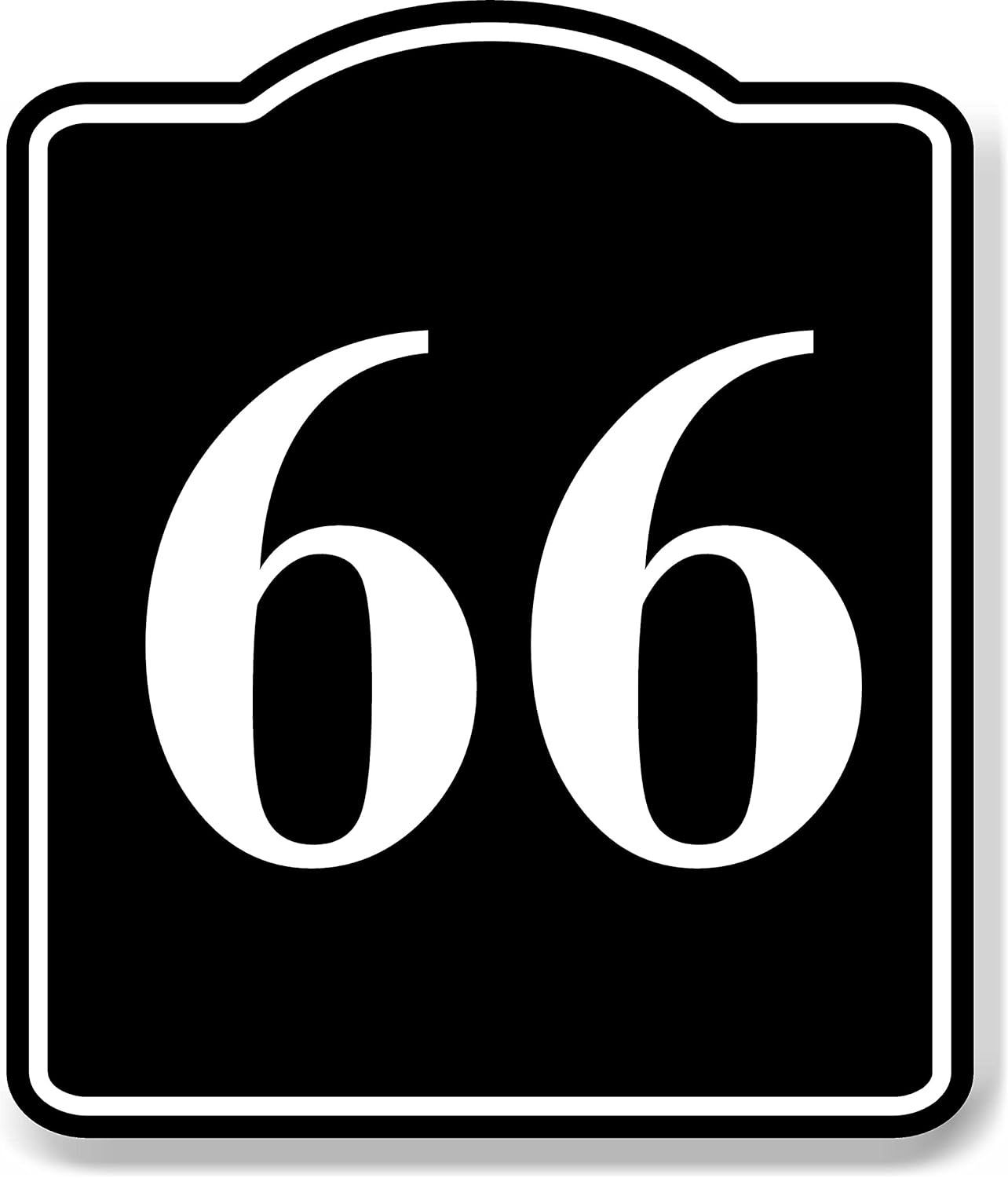 66 Bay Garage Door Plate Field Lane Gate Number BLACK Aluminum Composite Sign, 15x18
