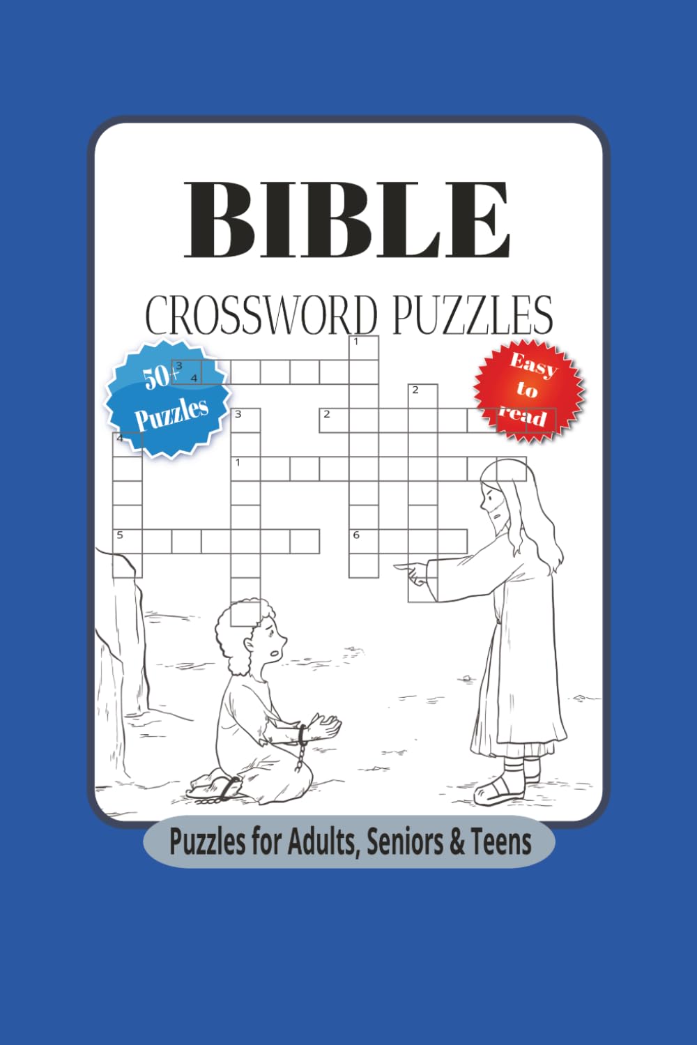 Bible Crossword Puzzles: Crossword Puzzles with Easy to Read Print about Bible, Jesus, Gospel and More | 6x9 inches, 120 pages | 50+ puzzles ... Gift for vacations, Holidays and relaxation