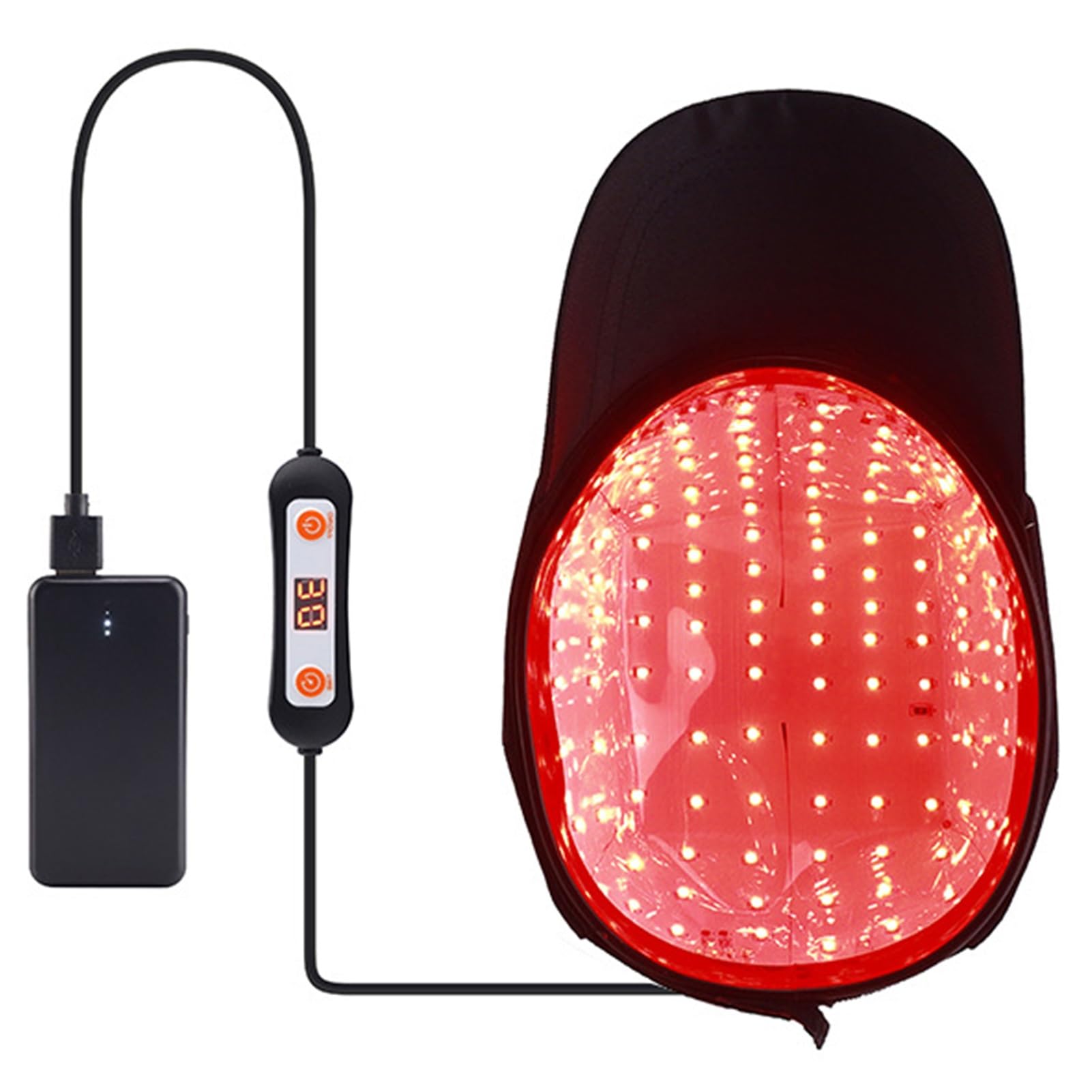 GOURIXIN Gorro de Terapia de Luz Roja y Azul para Crecimiento del Cabello, 122 Leds 224 Puntos con 3 Modos, 630nm 470nm, Control de Tiempo, Anti-Caida y Control de Aceite