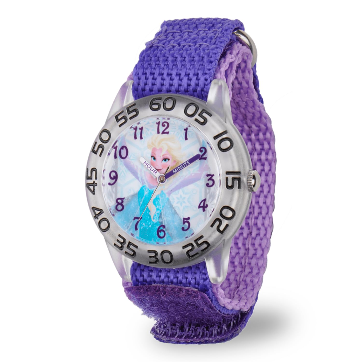 Disney Frozen Reloj con diseño de Elsa para niña, de plástico, enseña a leer la hora