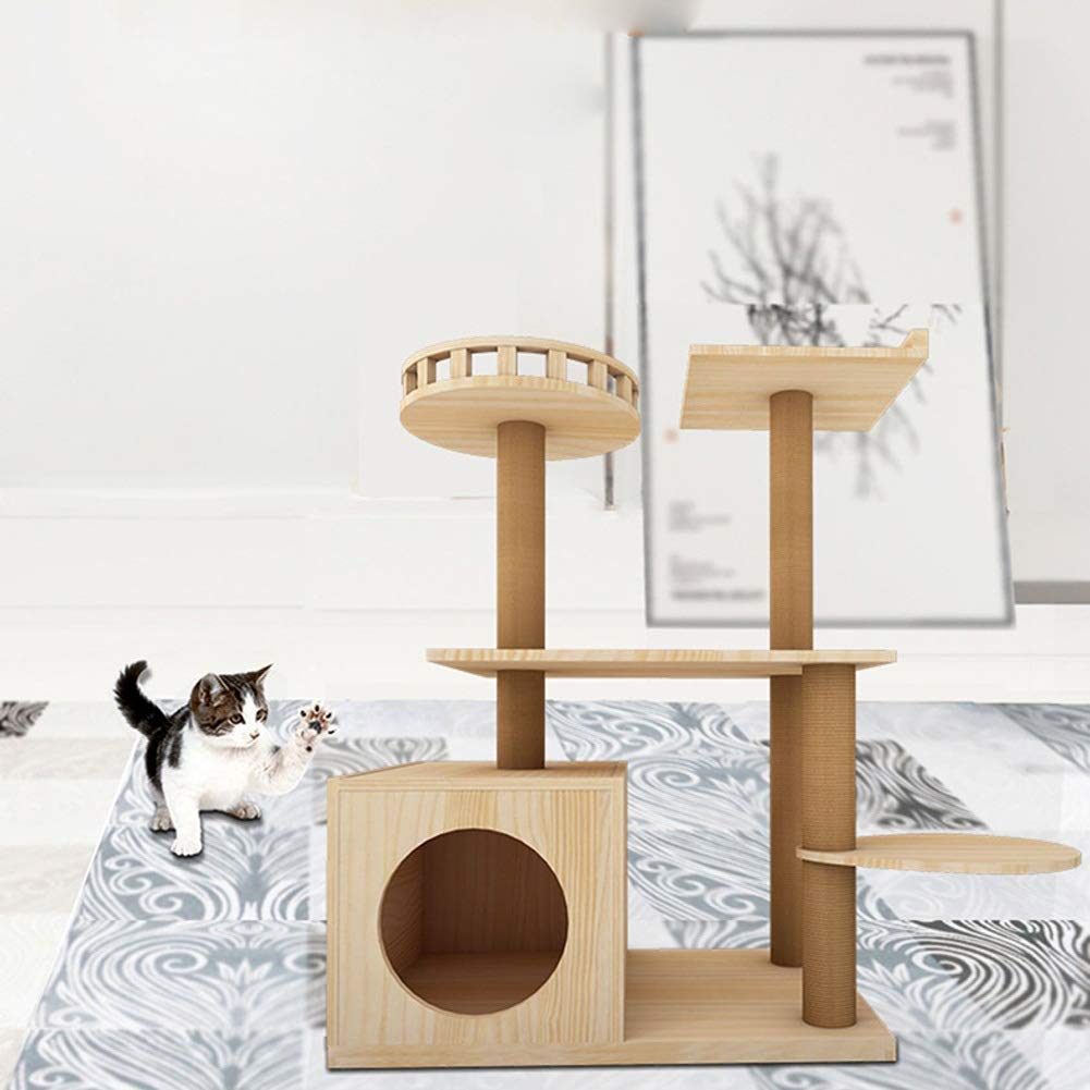 Wood Cat Clim e Wielowarstwowa platforma do skakania dla kotów Dom dla zwierząt Wygodne centrum aktywności dla kotów 0926