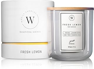 Waxily Lemon Scented Soy Candle | Non Toxic, Phthalate-Free Essential Oi...