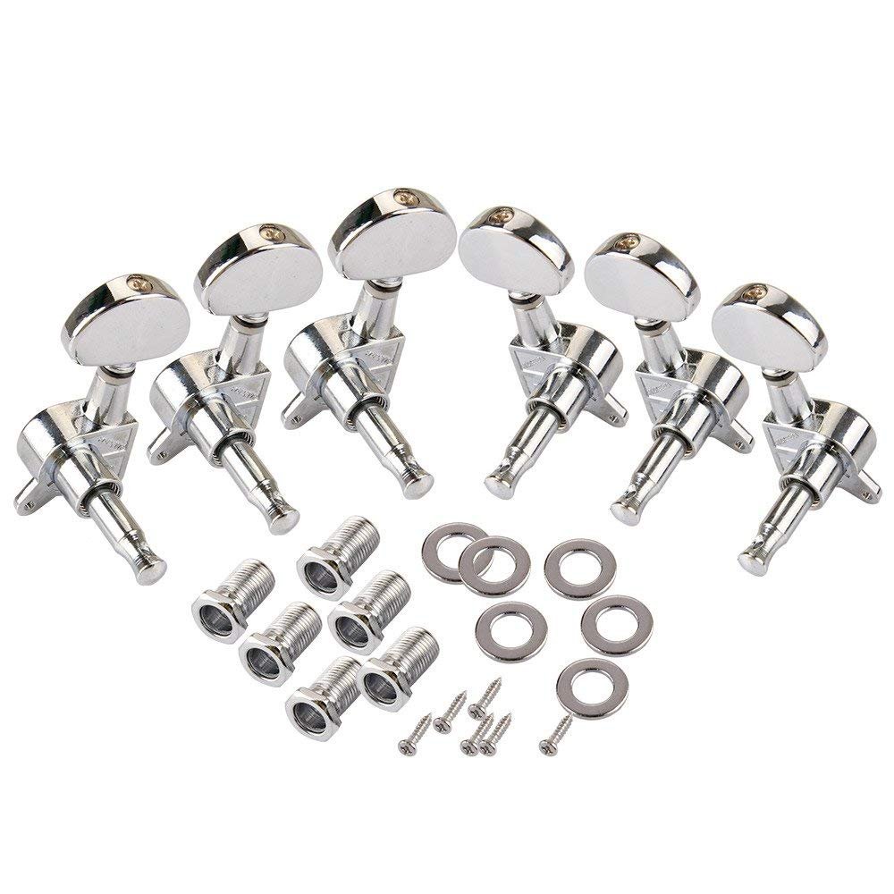 3r3l Chrome acoustique Mécaniques d'accordage de corde de guitare électrique acoustique Mécaniques touches pour Lot de 6