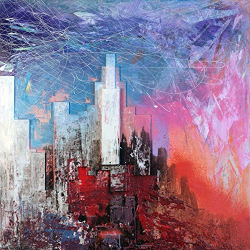 Impression sur papier Gratte-ciel Italo Corrado affiche d'art abstrait carré 68x68