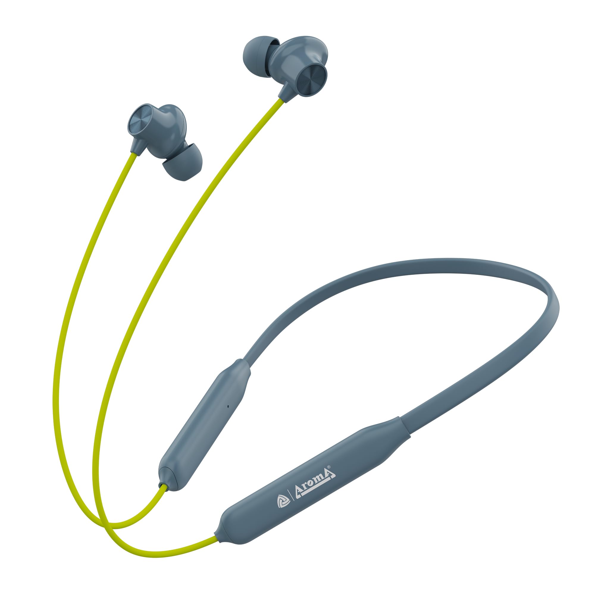 aroma nb120 ace upto 50 hours* playtime, fast charging, dual pairing bt neckband bluetooth