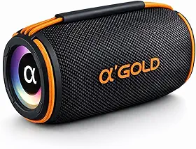 Caixinha de Som Bluetooth 5W, Alto Falante Portátil Sem Fio, Luzes RGB, Entrada P2 e USB, Som Alto e Graves Potentes, Bateria de Longa Duração 1200 mAH, Resistente a Água, Alça de Transporte
