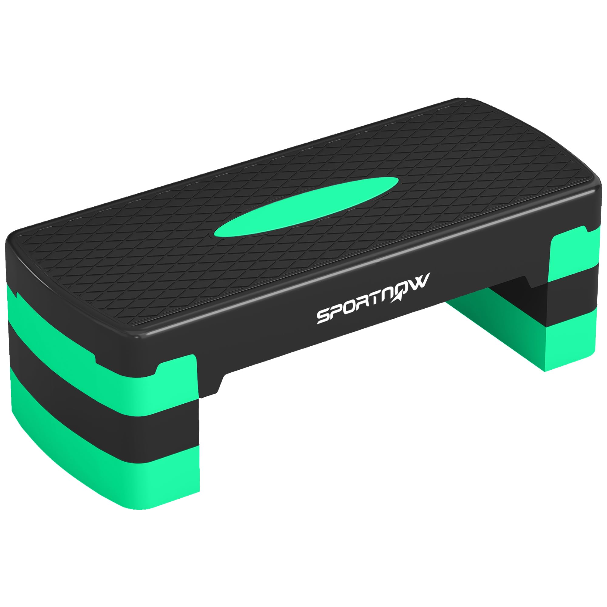 SPORTNOW Stepper Aerobico Regolabile, Step Palestra Altezza 10/15/20cm, Fitness Casa Cardio e Forza, Verde