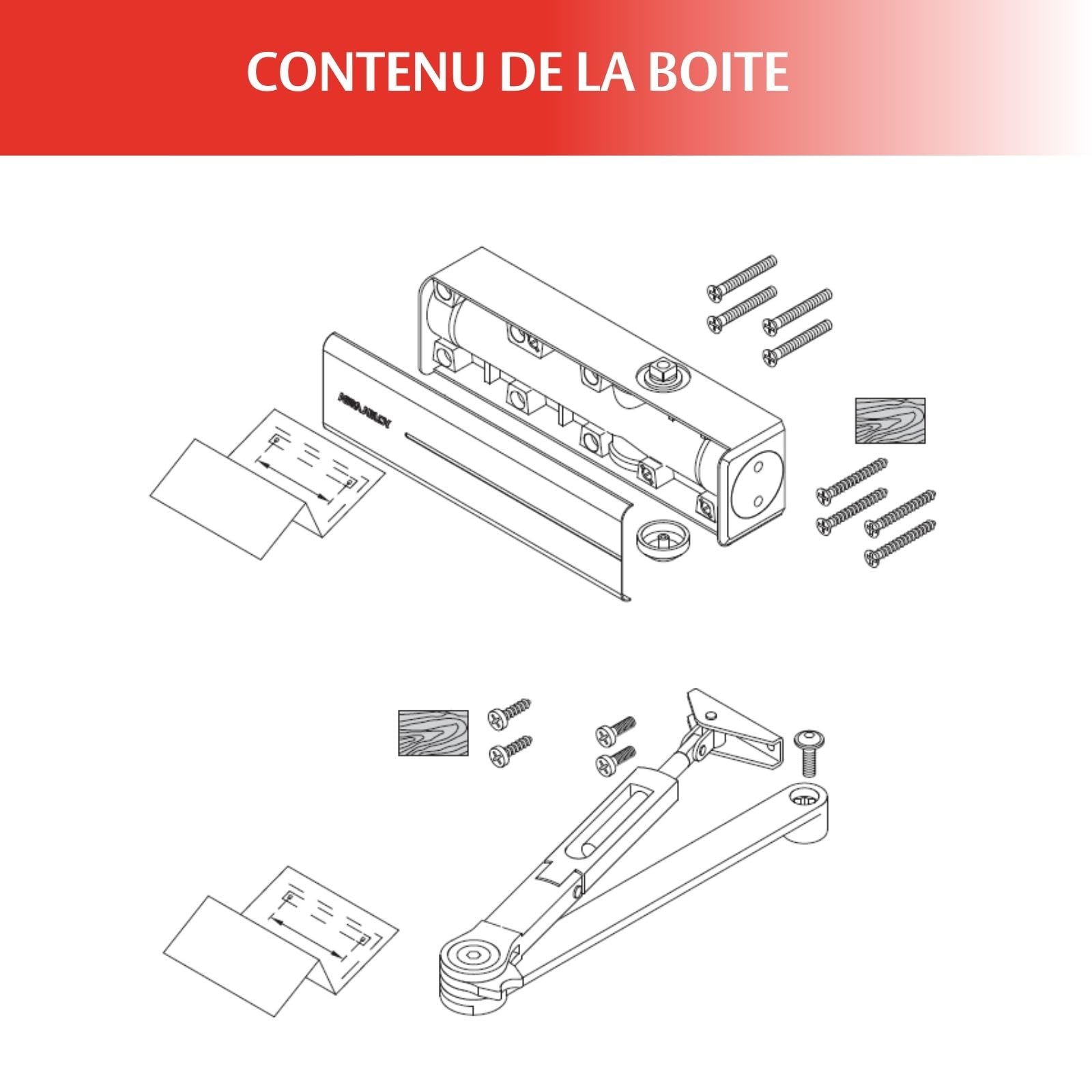 TESA DC140 ferme-porte, EN 2/3, pour portes moyennes, bras articulé, Noir RAL 9005, montage en surface, vitesse de fermeture et à-coup final réglables