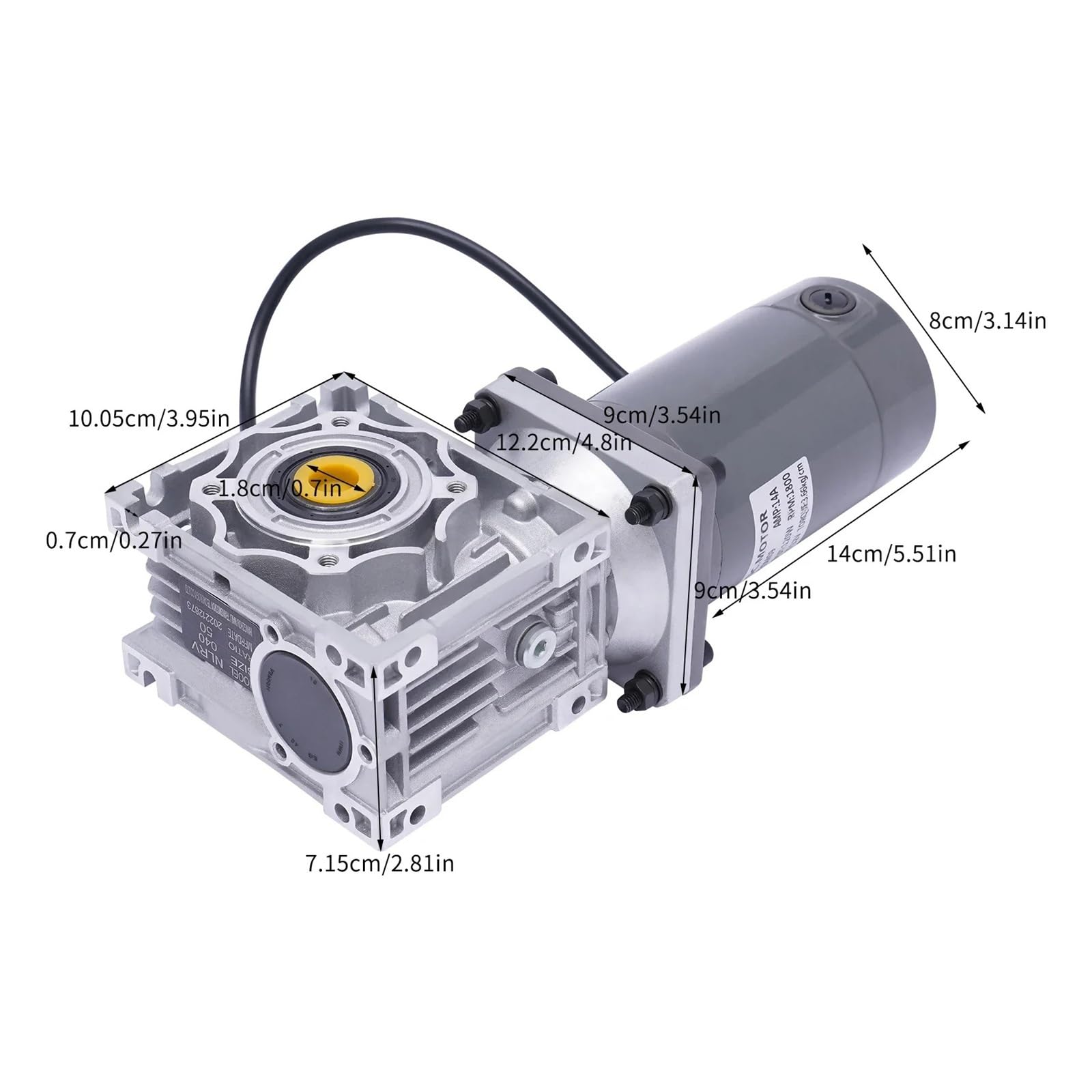Motore elettrico portatile da 120 W, DC 12 V, 1800 giri/min, riduttore di velocità a vite senza fine regolabile ad alta coppia for uso fai te e industriale