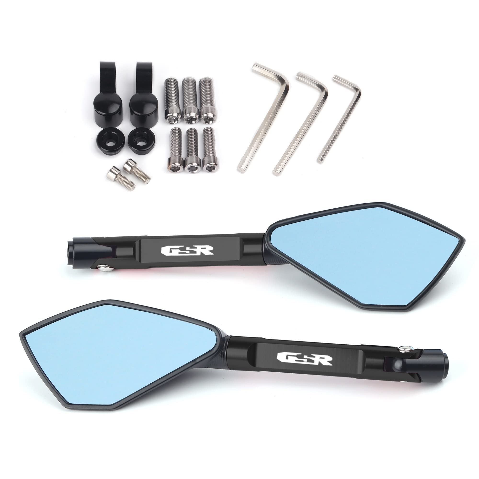 Rétroviseur Moto Bleu en Aluminium CNC Noir Suzuki GSR 600 750 2006-2021
