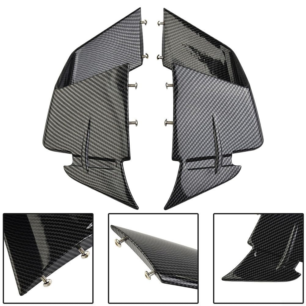 Carbon Fiber Front Spoiler Fixed Wind Winglets Kit for S1000RR M1000RR 2019-2022, ABS Plastic Motorcycle Bodywork Aerodynamics Downforce Wings Fairing