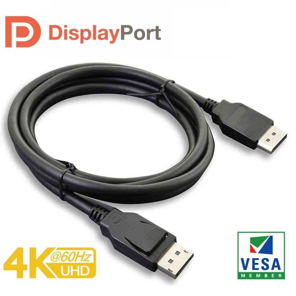 Paugge DP 1.2 VESA Sertifikalı Displayport Kablo 4K@60Hz, 2K@165Hz, 1080P@240Hz, 1080P@165HZ, 1080P@144Hz - 1.8m (ENTDP1218)