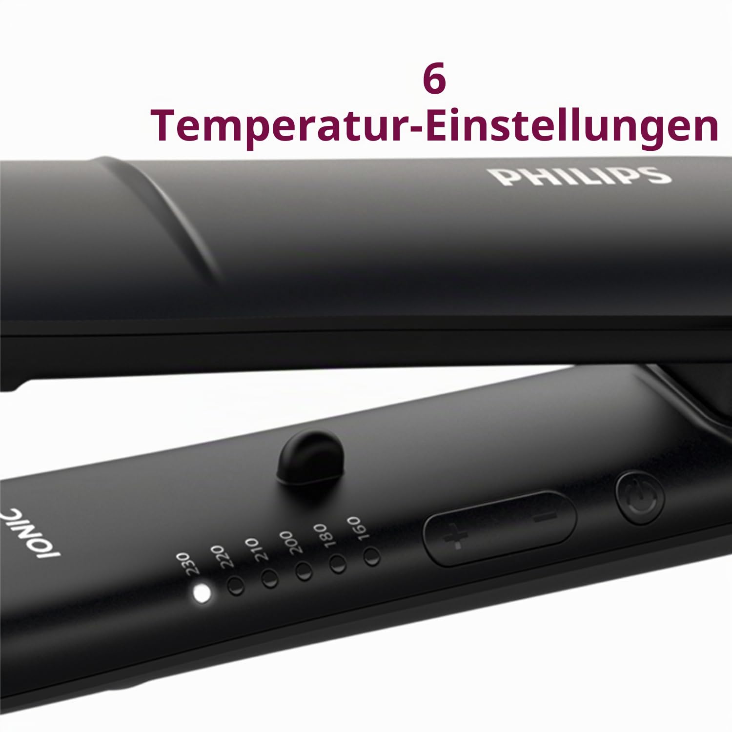 Philips ThermoProtect Haarglätter - Weiches, glänzendes Haar dank Ionisierungsfunktion, ThermoProtect-Technologie (Modell BHS378/00)