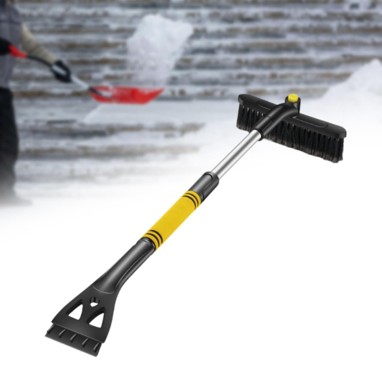 Herramienta Genérica para Hielo, Cepillo para Nieve, Herramienta para Quitar La Nieve Del Coche, 3 en 1, Portátil Y Multifuncional para Parabri, Amarillo